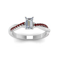 Thumbnail 46 - emerald-cut-infinity-twist-diamond-engagement-ring-with-ruby-in-14K-white-gold-FD8253EMRGRUDR-NL-WG