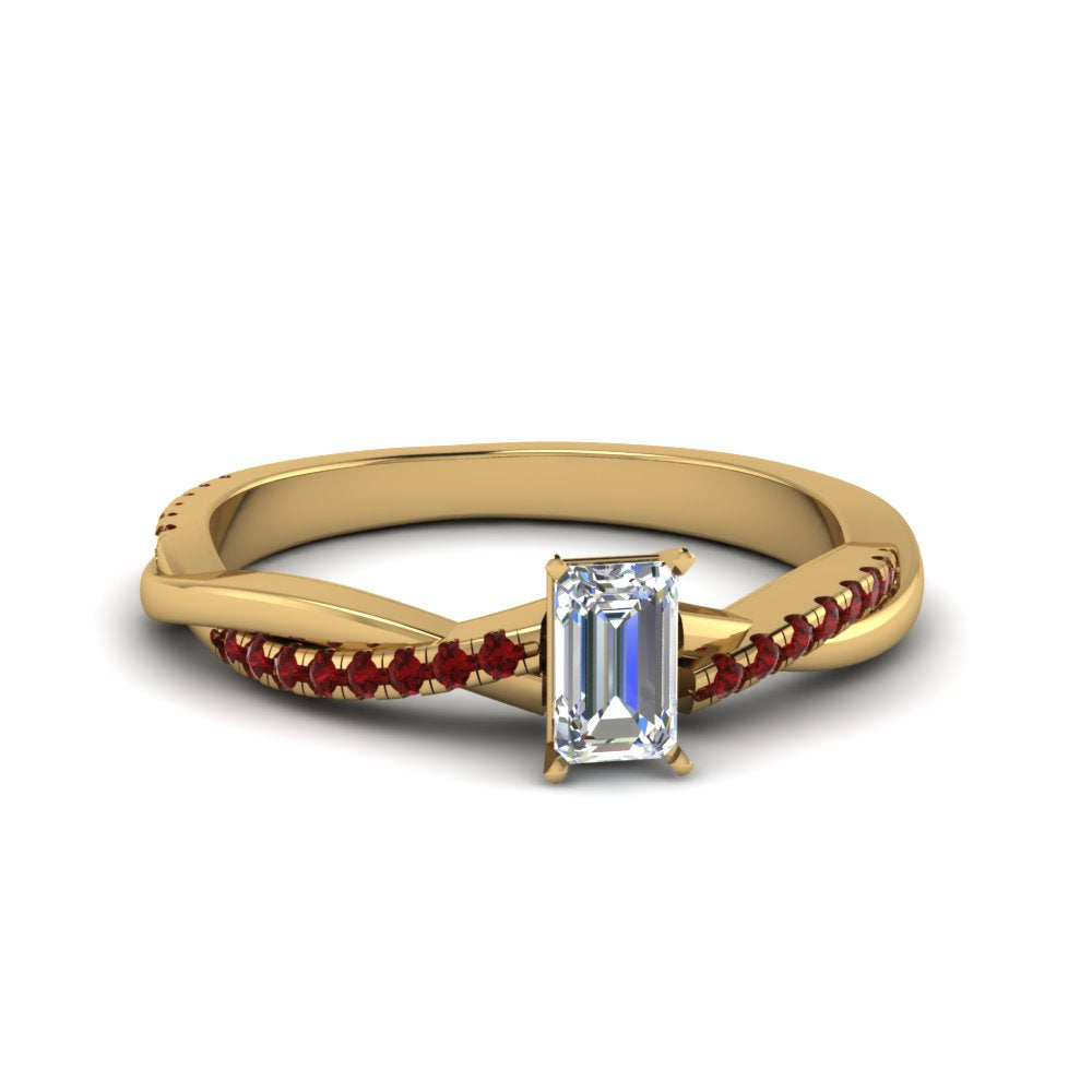emerald-cut-infinity-twist-diamond-engagement-ring-with-ruby-in-14K-yellow-gold-FD8253EMRGRUDR-NL-YG