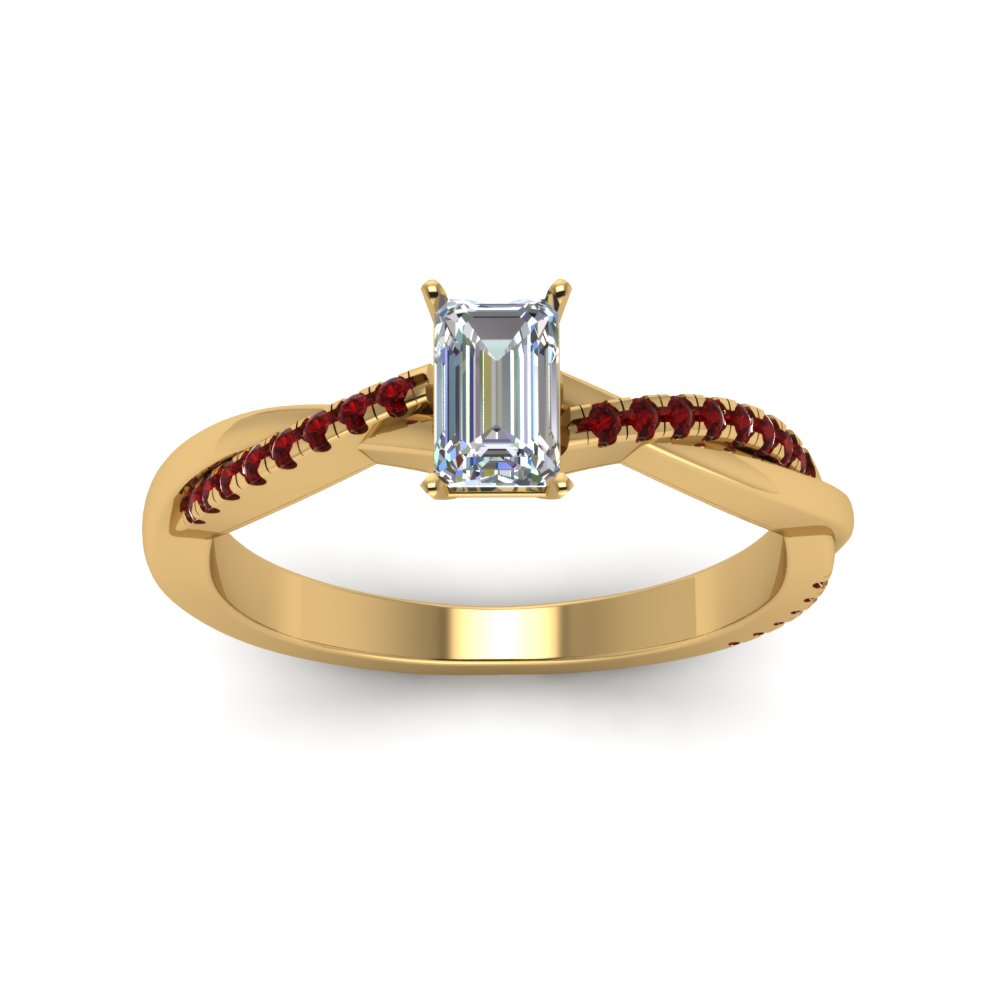 emerald-cut-infinity-twist-diamond-engagement-ring-with-ruby-in-14K-yellow-gold-FD8253EMRGRUDR-NL-YG
