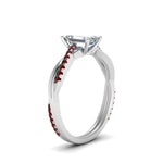Load image into Gallery viewer, emerald-cut-infinity-twist-diamond-engagement-ring-with-ruby-in-14K-white-gold-FD8253EMRGRUDR-NL-WG
