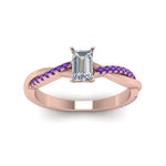 Load image into Gallery viewer, emerald-cut-infinity-twist-diamond-engagement-ring-with-violac-topaz-in-14K-rose-gold-FD8253EMRGVITO-NL-RG
