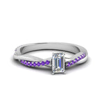 Load image into Gallery viewer, emerald-cut-infinity-twist-diamond-engagement-ring-with-violac-topaz-in-14K-white-gold-FD8253EMRGVITO-NL-WG
