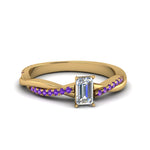 Load image into Gallery viewer, emerald-cut-infinity-twist-diamond-engagement-ring-with-violac-topaz-in-14K-yellow-gold-FD8253EMRGVITO-NL-YG
