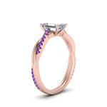 Load image into Gallery viewer, emerald-cut-infinity-twist-diamond-engagement-ring-with-violac-topaz-in-14K-rose-gold-FD8253EMRGVITO-NL-RG
