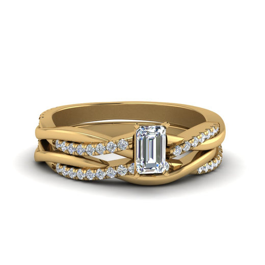 emerald-cut-infinity-twist-diamond-matching-bridal-set-in-14K-yellow-gold-FD8253EM-NL-YG