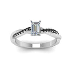 Load image into Gallery viewer, emerald-cut-infinity-twist-engagement-ring-with-black-diamond-in-14K-white-gold-FD8253EMRGBLACK-NL-WG
