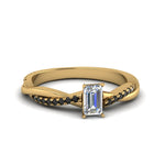 Load image into Gallery viewer, emerald-cut-infinity-twist-engagement-ring-with-black-diamond-in-14K-yellow-gold-FD8253EMRGBLACK-NL-YG
