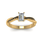 Load image into Gallery viewer, emerald-cut-infinity-twist-engagement-ring-with-black-diamond-in-14K-yellow-gold-FD8253EMRGBLACK-NL-YG

