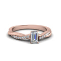 Thumbnail 1 - emerald-cut-natural-diamond-vine-twist-engagement-ring-in-14K-rose-gold-FD8253EMR-NL-RG
