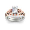 Load image into Gallery viewer, emerald-cut-orange-sapphire-channel-band-celtic-bridal-set-in-white-gold-fdens2255emgsaorangle5-nl-wg-ws2