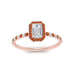 Load image into Gallery viewer, emerald-cut-orange-sapphire-halo-petite-engagement-ring-in-rose-gold-FD8523EMRGSAORANGLE3-NL-RG
