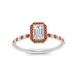 Load image into Gallery viewer, emerald-cut-orange-sapphire-halo-petite-engagement-ring-in-white-gold-FD8523EMRGSAORANGLE3-NL-WG
