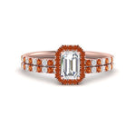 Load image into Gallery viewer, emerald-cut-orange-sapphire-halo-wedding-ring-set-in-rose-gold-FD8523EMGSAOR-NL-RG
