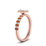 Load image into Gallery viewer, emerald-cut-orange-sapphire-halo-wedding-ring-set-in-rose-gold-FD8523EMGSAOR-NL-RG
