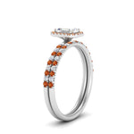 Load image into Gallery viewer, emerald-cut-orange-sapphire-halo-wedding-ring-set-in-white-gold-FD8523EMGSAOR-NL-WG
