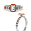 Load image into Gallery viewer, emerald-cut-orange-sapphire-halo-wedding-ring-set-in-white-gold-FD8523EMGSAOR-NL-WG