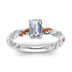 Load image into Gallery viewer, emerald-cut-orange-sapphire-twisted-vine-engagement-ring-in-white-gold-FD9127EMRGSAORANGLE5-NL-WG
