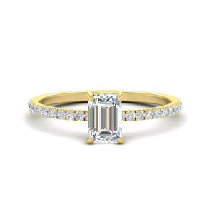 Emerald Cut Pave Underhalo engagement ring