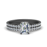 Load image into Gallery viewer, emerald-cut-pave-wrap-wedding-ring-set-in-black-gold-in-FD9168EMANGLE3-NL-BG
