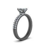 Load image into Gallery viewer, emerald-cut-pave-wrap-wedding-ring-set-in-black-gold-in-FD9168EMANGLE3-NL-BG
