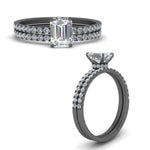 Load image into Gallery viewer, emerald-cut-pave-wrap-wedding-ring-set-in-black-gold-in-FD9168EMANGLE3-NL-BG

