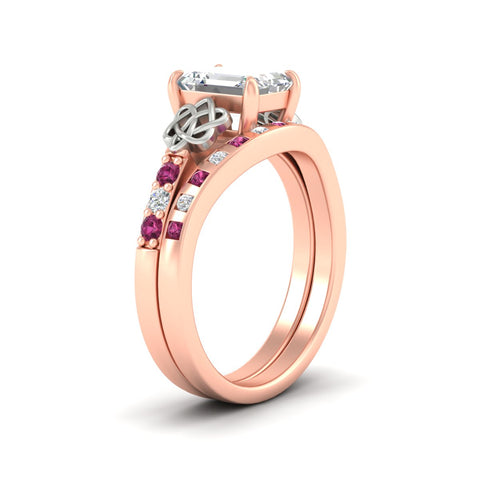 emerald-cut-pink-sapphire-celtic-two-tone-bridal-matching-set-in-rose-gold-fdens2255emgsadrpiangle2-nl-rg-ws4.jpg