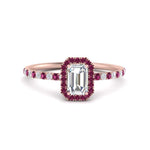 Load image into Gallery viewer, emerald-cut-pink-sapphire-halo-petite-engagement-ring-in-rose-gold-FD8523EMRGSADRPIANGLE3-NL-RG
