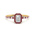 Thumbnail 81 - emerald-cut-pink-sapphire-halo-petite-engagement-ring-in-yellow-gold-FD8523EMRGSADRPIANGLE3-NL-YG