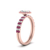 Load image into Gallery viewer, emerald-cut-pink-sapphire-halo-wedding-ring-set-in-rose-gold-FD8523EMGSADRPI-NL-RG