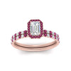 Load image into Gallery viewer, emerald-cut-pink-sapphire-halo-wedding-ring-set-in-rose-gold-FD8523EMGSADRPI-NL-RG