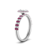 Load image into Gallery viewer, emerald-cut-pink-sapphire-halo-wedding-ring-set-in-white-gold-FD8523EMGSADRPI-NL-WG
