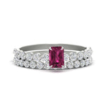 Load image into Gallery viewer, emerald-cut-pink-sapphire-single-prong-diamond-bridal-rings-set-in-FDENS3023EMGSADRPI-NL-WG-GS
