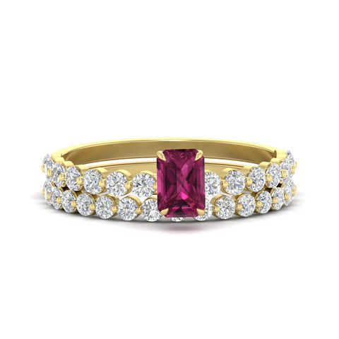 emerald-cut-pink-sapphire-single-prong-diamond-bridal-rings-set-in-FDENS3023EMGSADRPI-NL-YG-GS