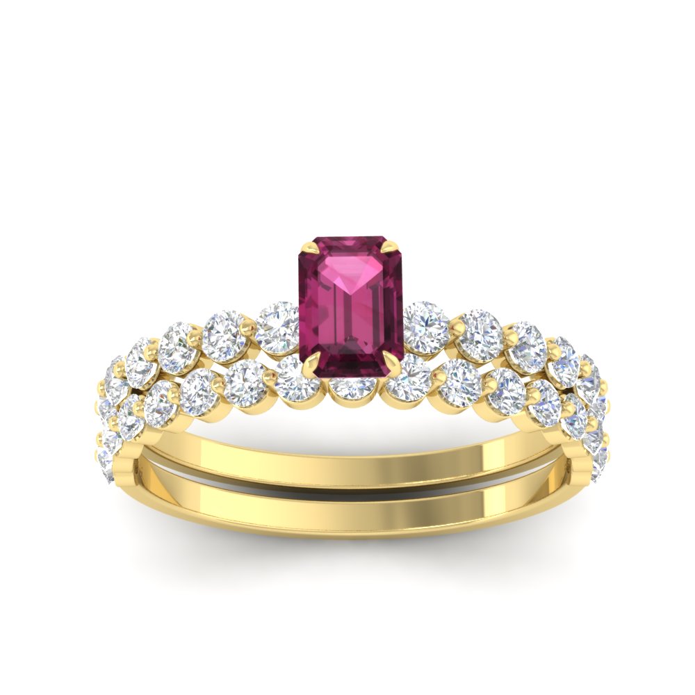 emerald-cut-pink-sapphire-single-prong-diamond-bridal-rings-set-in-FDENS3023EMGSADRPI-NL-YG-GS