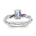 Thumbnail 8 - emerald-cut-pink-sapphire-twisted-vine-engagement-ring-in-white-gold-FD9127EMRGSADRPIANGLE5-NL-WG