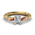 Thumbnail 61 - emerald-cut-pink-sapphire-twisted-vine-engagement-ring-in-yellow-gold-FD9127EMRGSADRPI-NL-YG