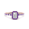 Thumbnail 33 - emerald-cut-purple-topaz-halo-petite-engagement-ring-in-rose-gold-FD8523EMRGVITOANGLE3-NL-RG