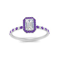 Thumbnail 71 - emerald-cut-purple-topaz-halo-petite-engagement-ring-in-white-gold-FD8523EMRGVITOANGLE3-NL-WG