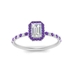 Load image into Gallery viewer, emerald-cut-purple-topaz-halo-petite-engagement-ring-in-white-gold-FD8523EMRGVITOANGLE3-NL-WG
