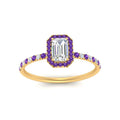 Thumbnail 107 - emerald-cut-purple-topaz-halo-petite-engagement-ring-in-yellow-gold-FD8523EMRGVITOANGLE3-NL-YG