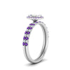 Load image into Gallery viewer, emerald-cut-purple-topaz-halo-wedding-ring-set-in-white-gold-FD8523EMGVITO-NL-WG