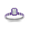 Load image into Gallery viewer, emerald-cut-purple-topaz-halo-wedding-ring-set-in-white-gold-FD8523EMGVITO-NL-WG