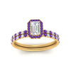 Load image into Gallery viewer, emerald-cut-purple-topaz-halo-wedding-ring-set-in-yellow-gold-FD8523EMGVITO-NL-YG