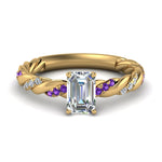 Load image into Gallery viewer, emerald-cut-purple-topaz-twisted-vine-engagement-ring-in-yellow-gold-FD9127EMRGVITO-NL-YG
