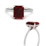 Load image into Gallery viewer, emerald-cut-red-ruby-under-halo-wedding-ring-with-diamond-in-white-gold-FD9788EMRGRUDR-NL-WG.jpg
