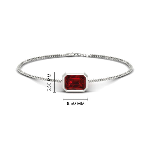 1 Carat Bezel Set Emerald Chain Bracelet