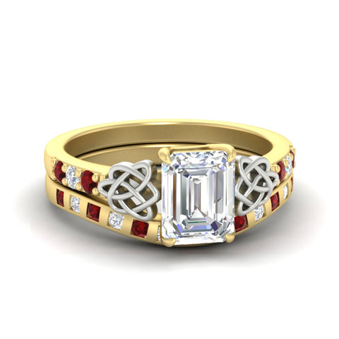 emerald-cut-ruby-celtic-two-tone-bridal-matching-set-in-yellow-gold-fdens2255emgrudrsleep-nl-yg-ws4.jpg