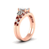 Load image into Gallery viewer, emerald-cut-ruby-channel-band-celtic-bridal-set-in-rose-gold-fdens2255emgrudrangle2-nl-rg-ws2