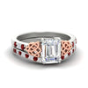 Load image into Gallery viewer, emerald-cut-ruby-channel-band-celtic-bridal-set-in-white-gold-fdens2255emgrudrsleep-nl-wg-ws2