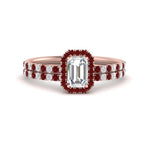 Load image into Gallery viewer, emerald-cut-ruby-halo-wedding-ring-set-in-rose-gold-FD8523EMGRUDR-NL-RG
